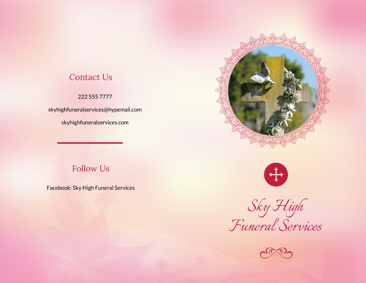 Catholic Funeral Bi-fold Brochure Template - Edit Online & Download