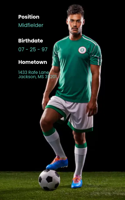 Free Sample Soccer Trading Card Template to Edit Online