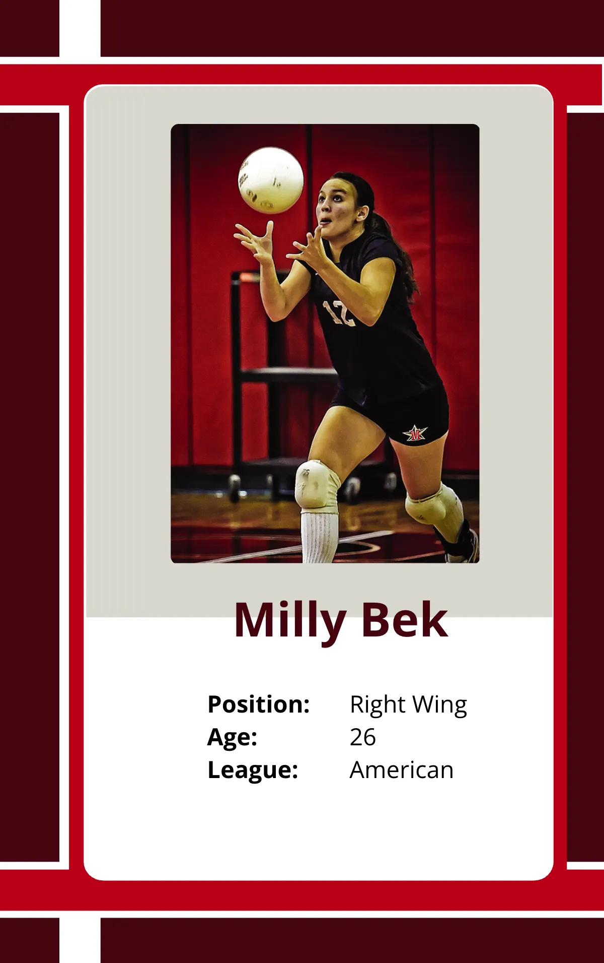 Free Volley Ball Trading Card Template to Edit Online
