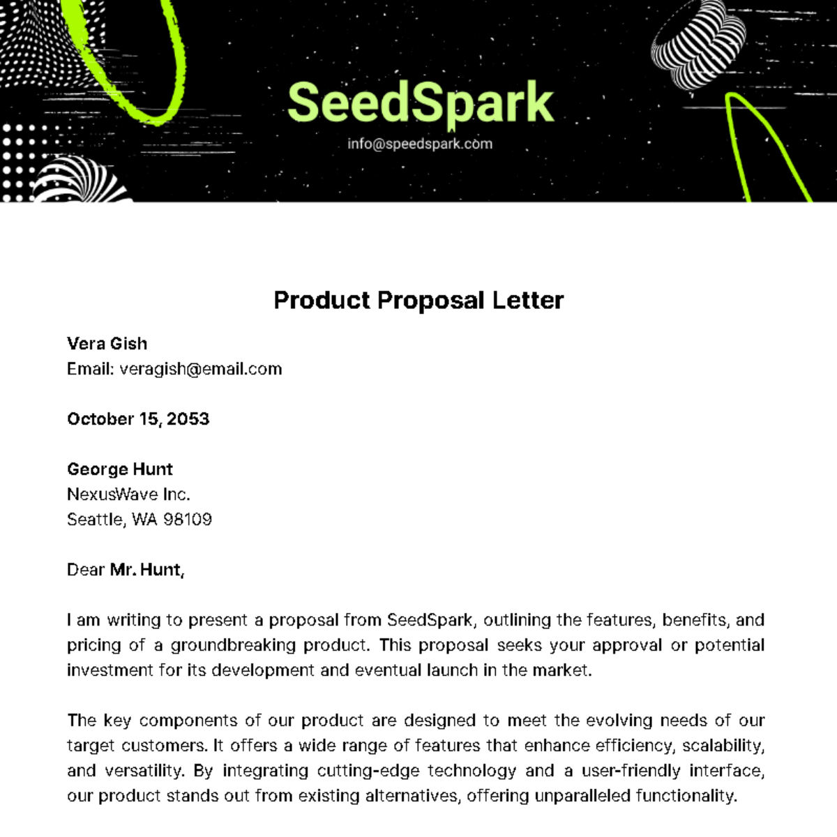 Product Proposal Letter Template
