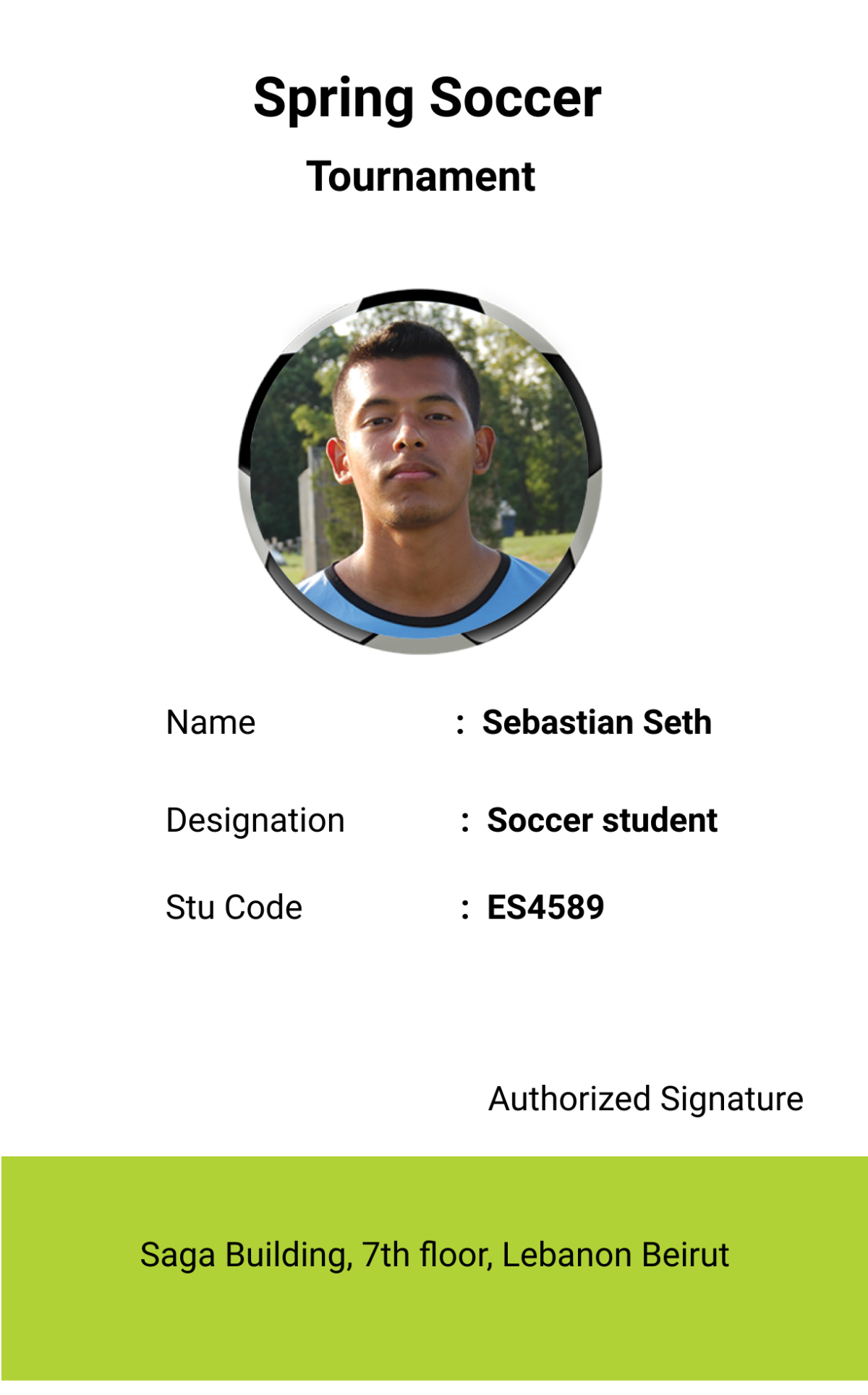 Soccer Identity Card Template - Edit Online & Download