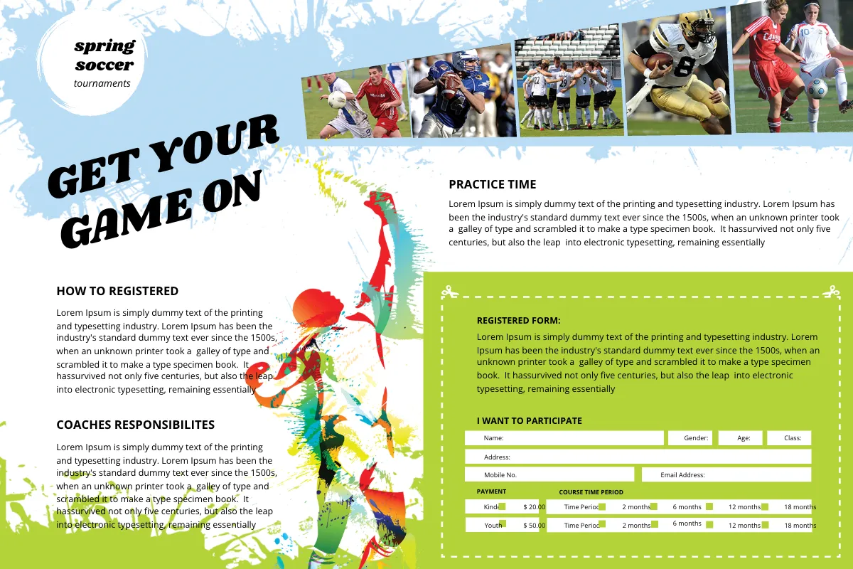 Free Soccer Post Card Template to Edit Online