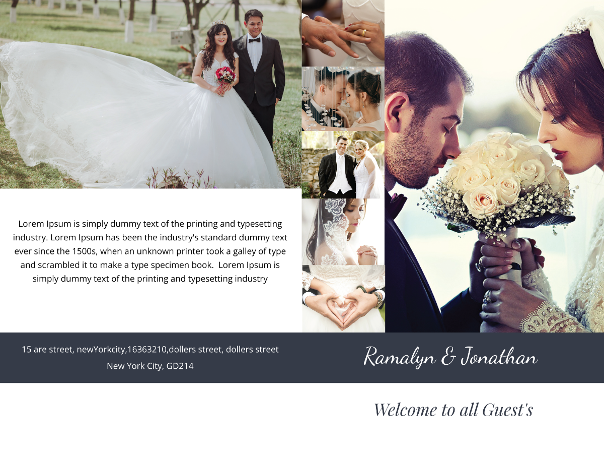 Creative Wedding Bifold Brochure Template
