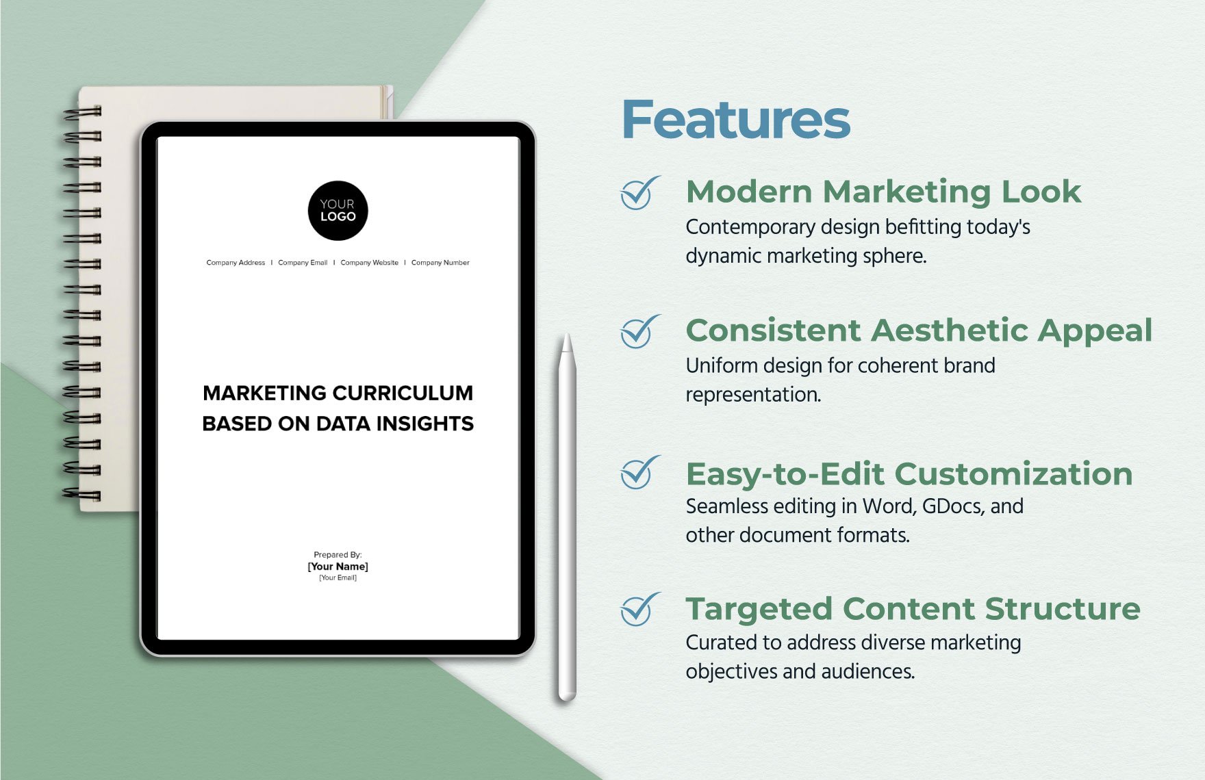 Marketing Curriculum Based on Data Insights Template