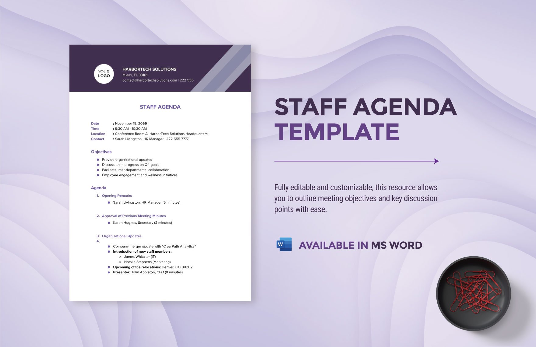 Staff Agenda Template