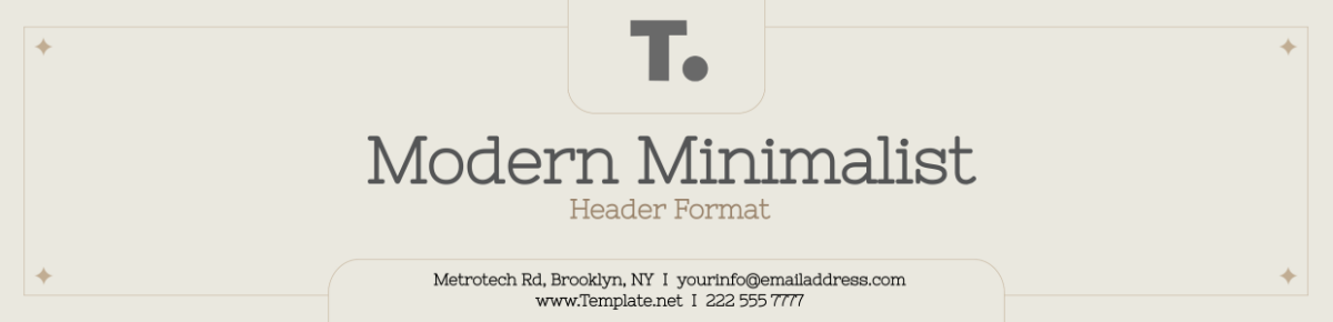 Modern Minimalist Header Format