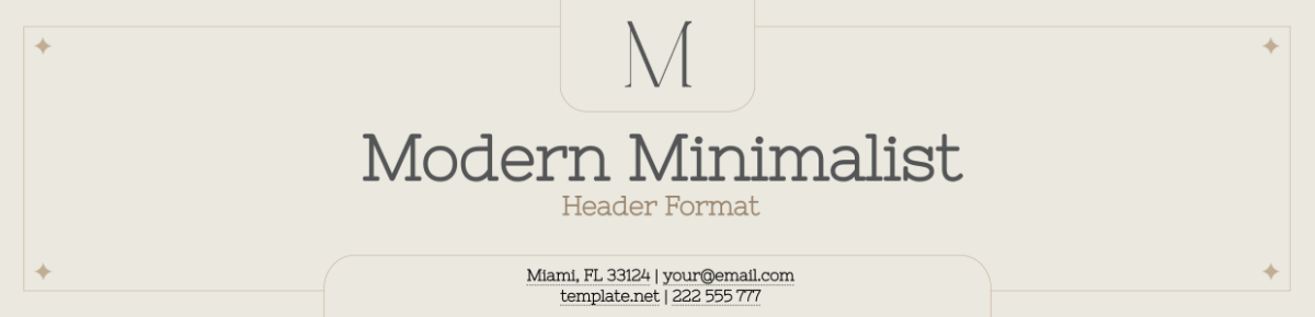 Modern Minimalist Header Format Template