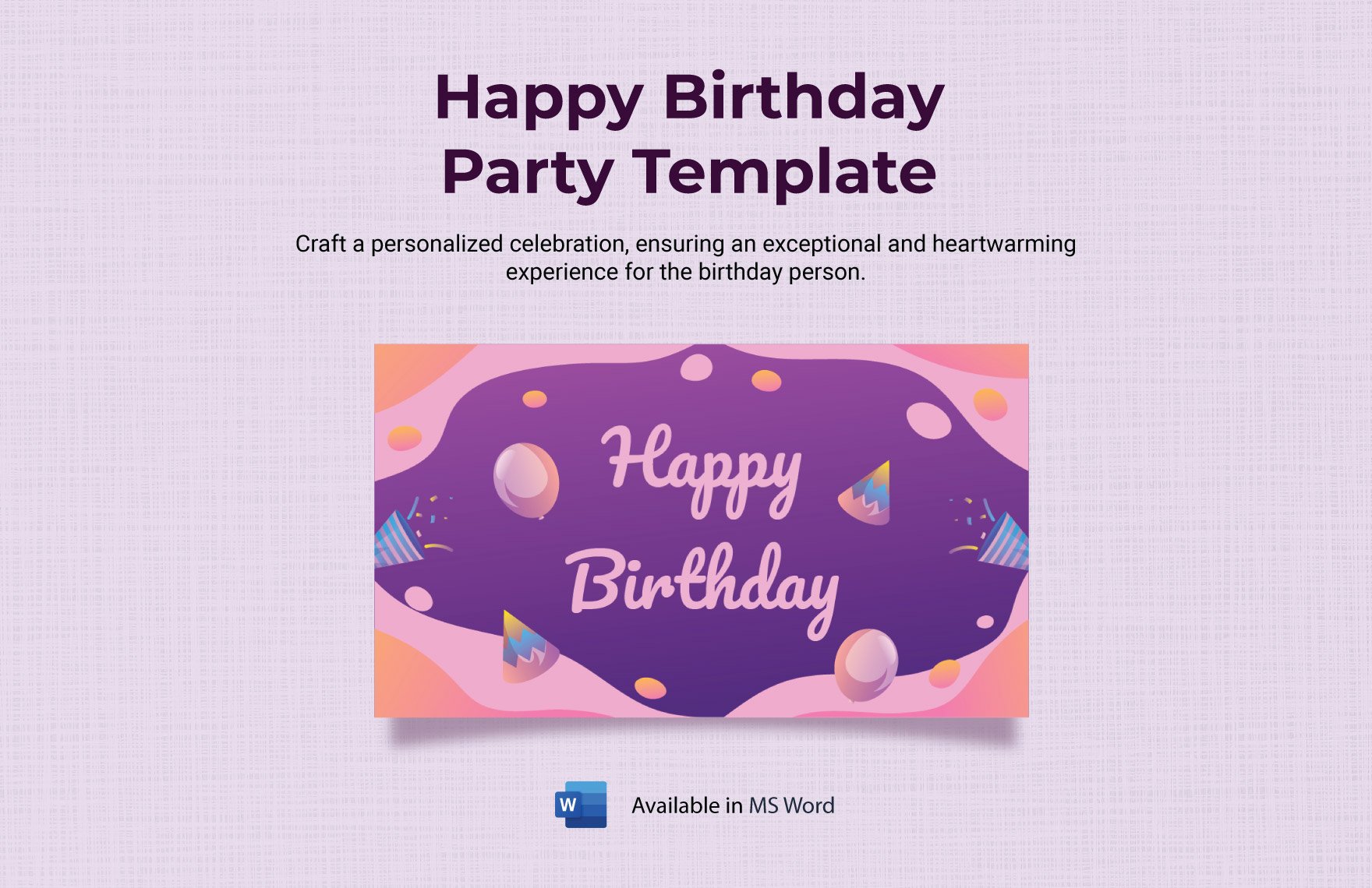 Free Happy Birthday Party Template in Word