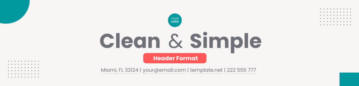 Free Clean and Simple Header Format Template