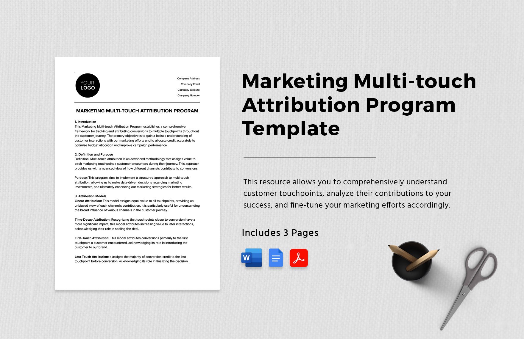 Marketing Multi-touch Attribution Program Template in Word, Google Docs, PDF