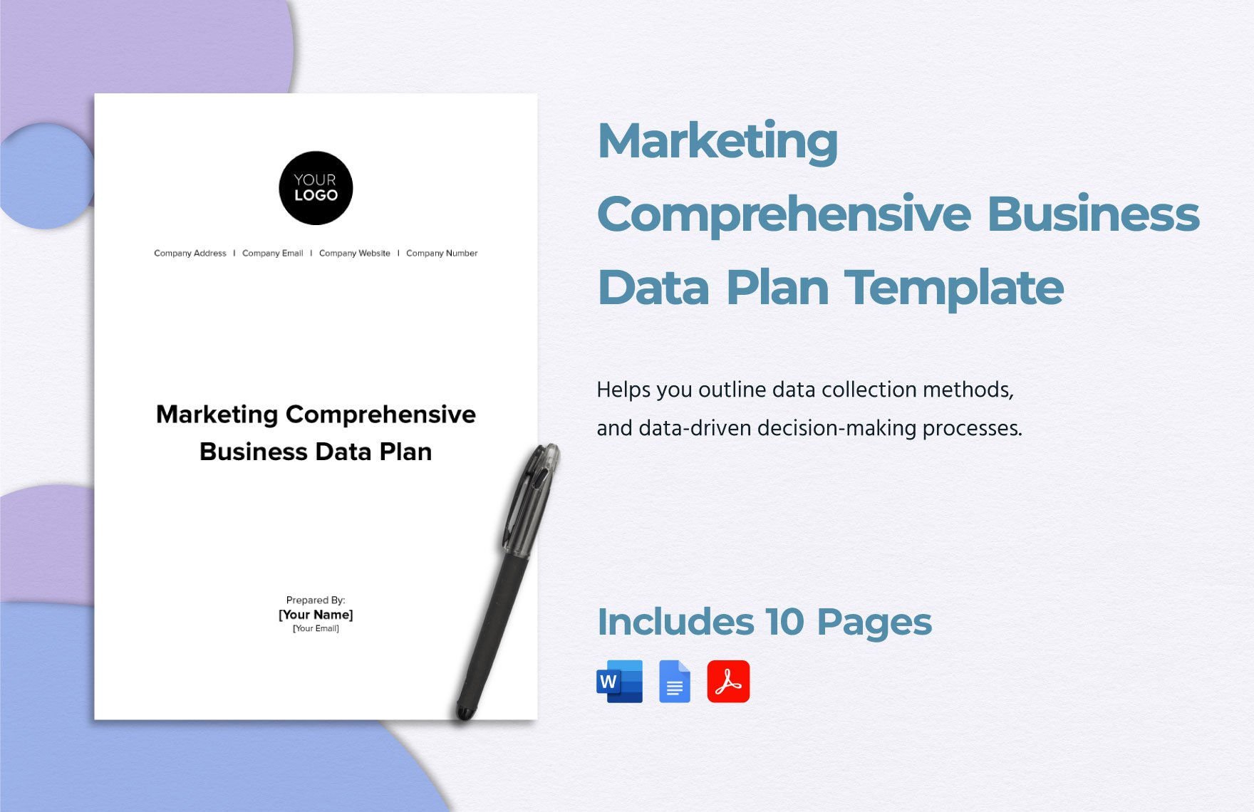 Marketing Comprehensive Business Data Plan Template