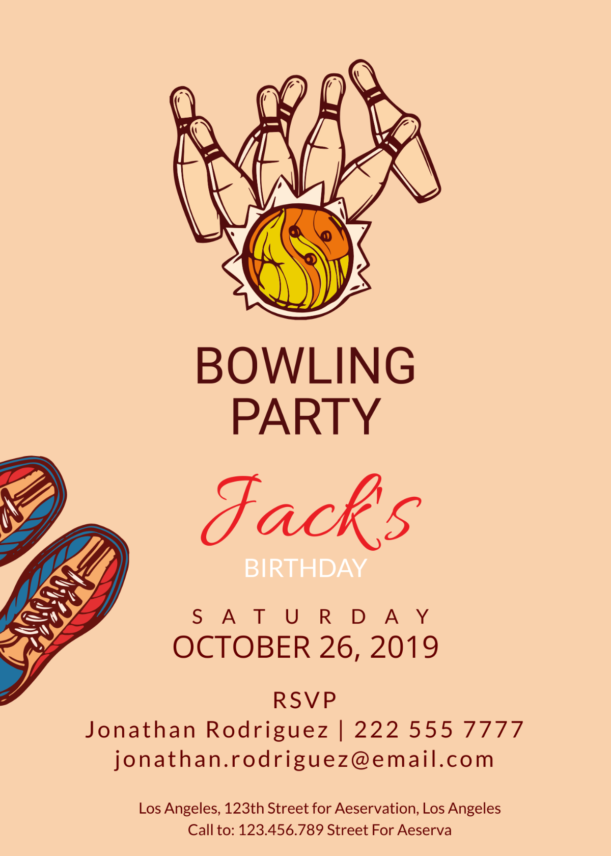 Bowling Invitation Party