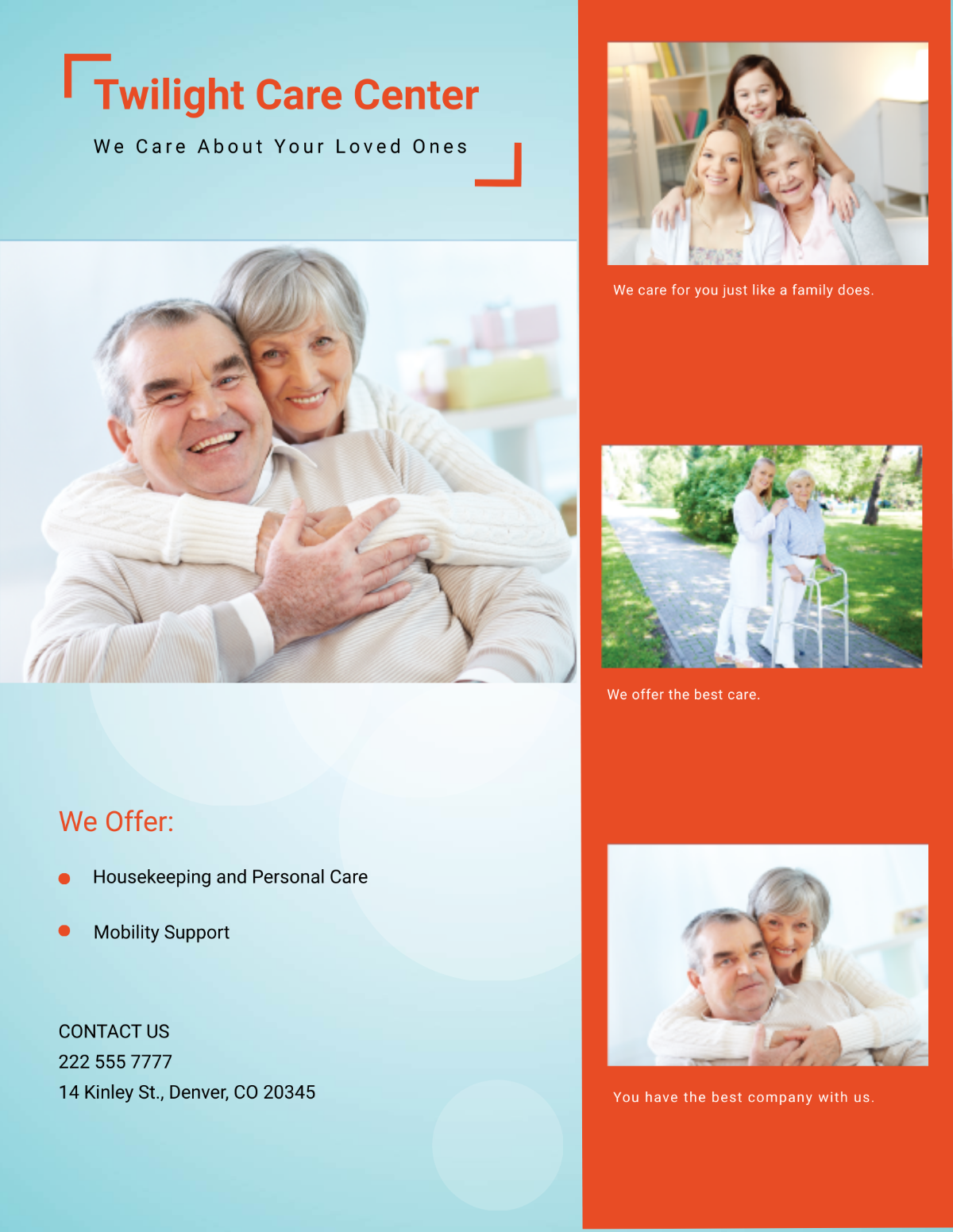 Adult Care Center Flyer
