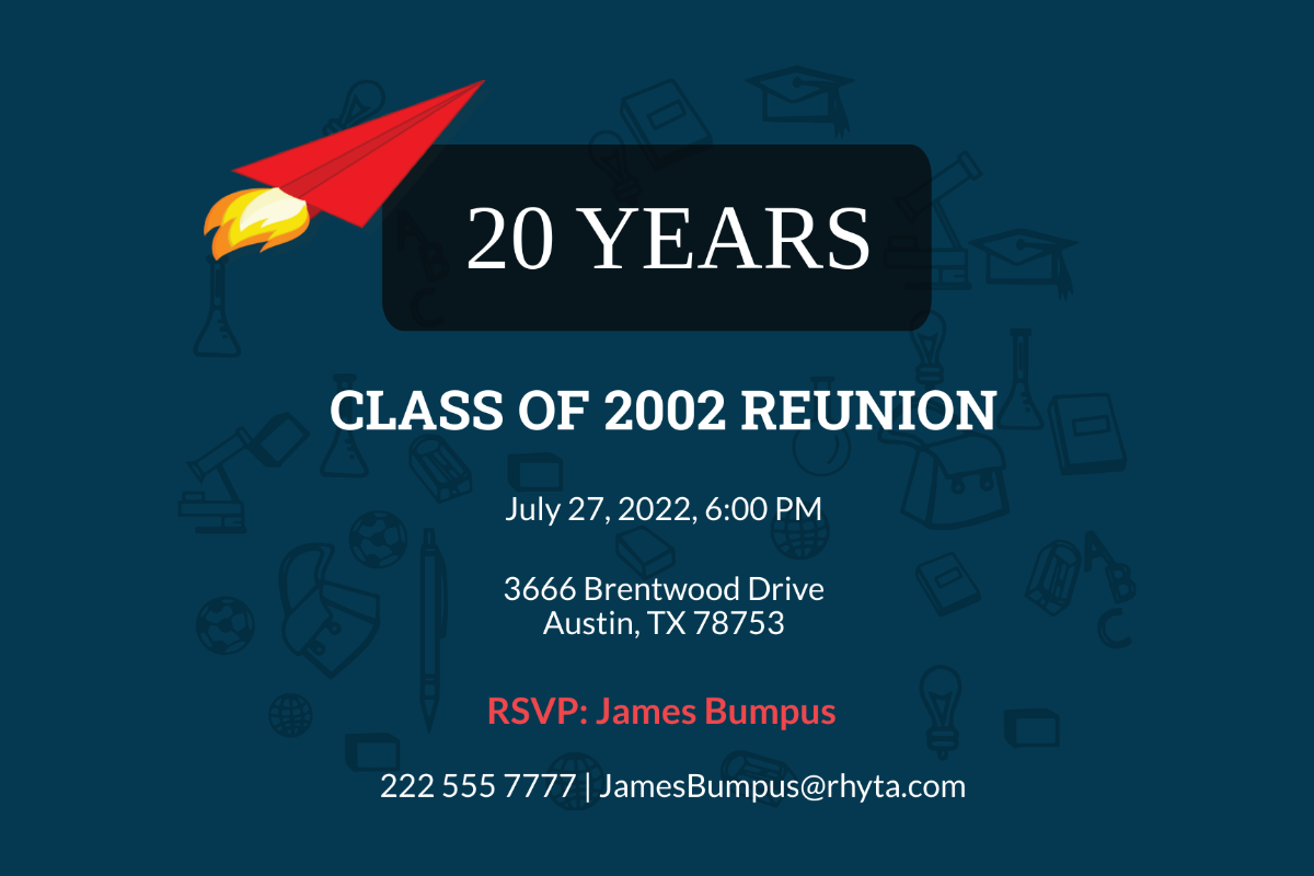 Sample Class Reunion Invitation