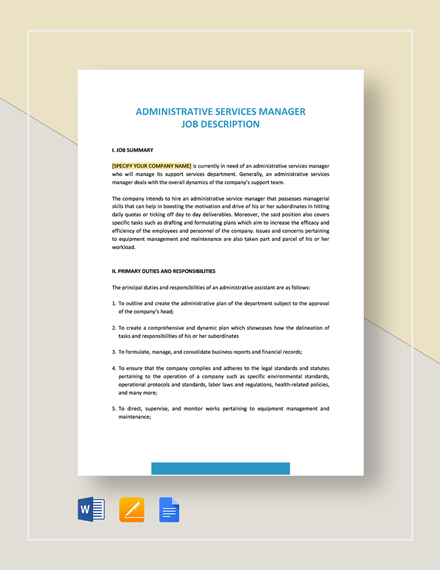 12 Assistant Manager Job Description Templates