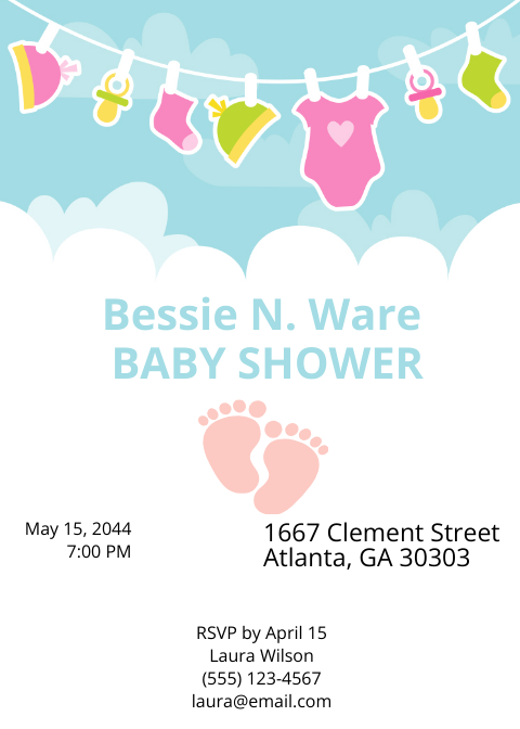 Basic Baby Shower Invitation