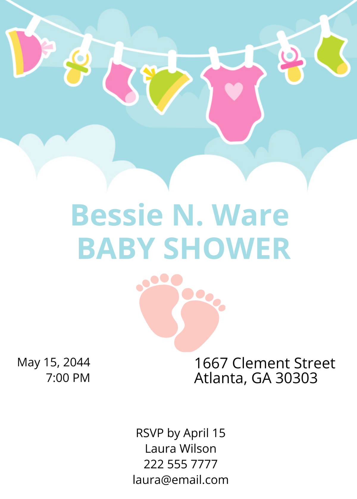 Basic Baby Shower Invitation Template - Edit Online & Download