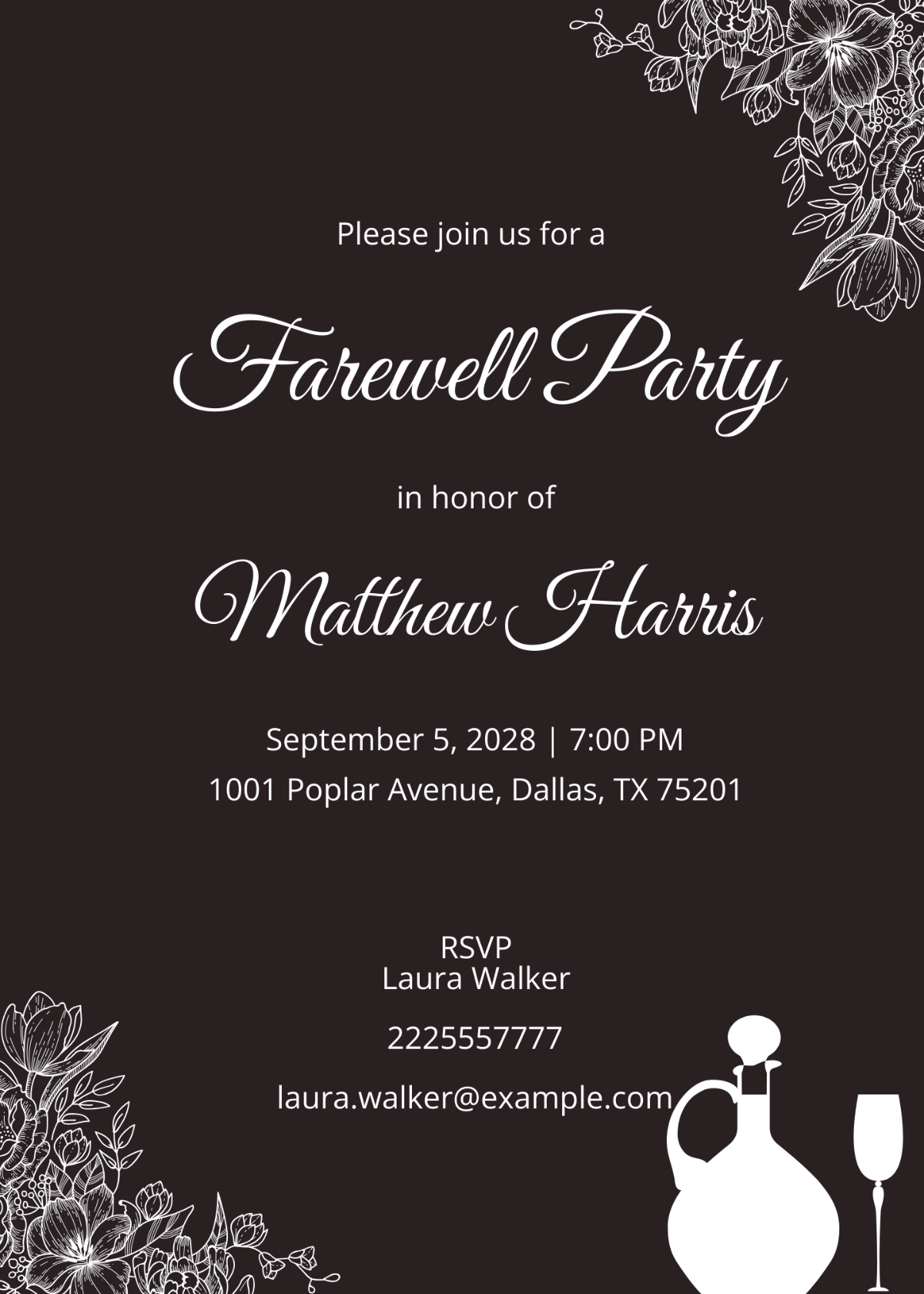 Chalkboard Farewell Invitation Template - Edit Online & Download