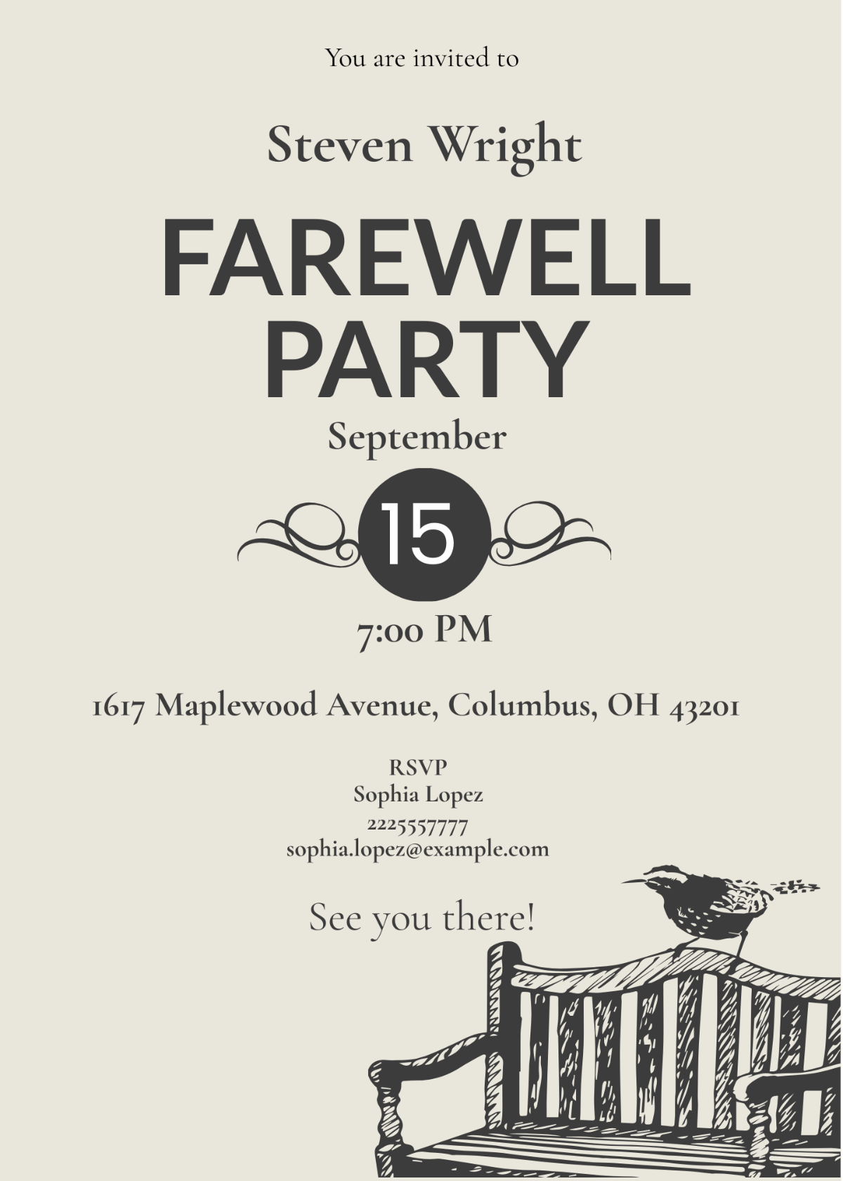 Vintage Farewell Party Invitation