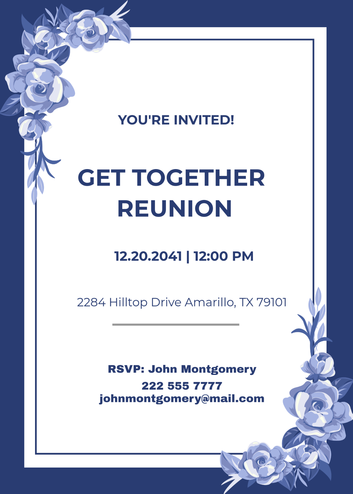 Free Purple Get Together Reunion Invitation Template