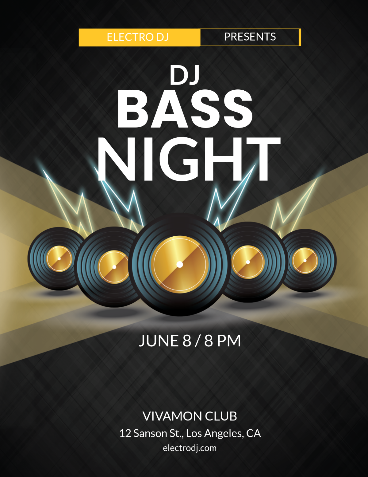 Free Bass Night Flyer Template