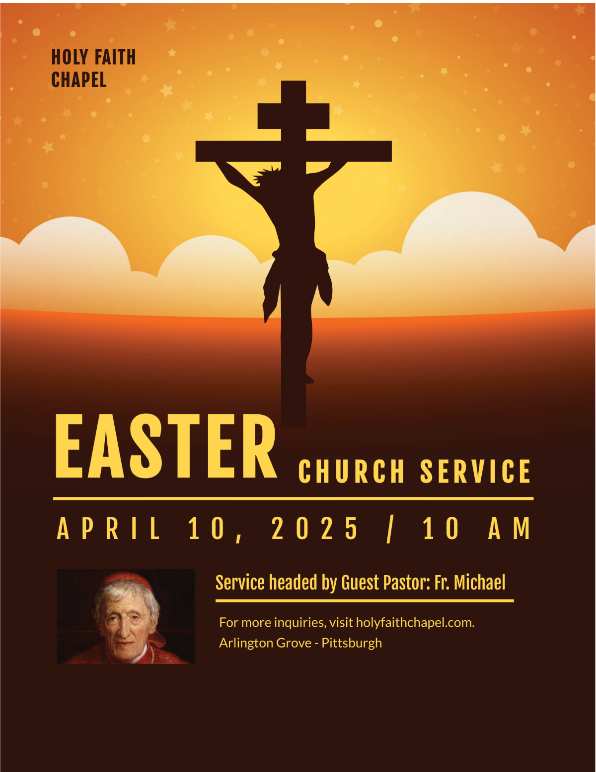 Easter Church Service Flyer Template