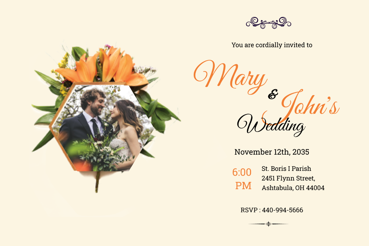 Elegant Overlay Wedding Invitation
