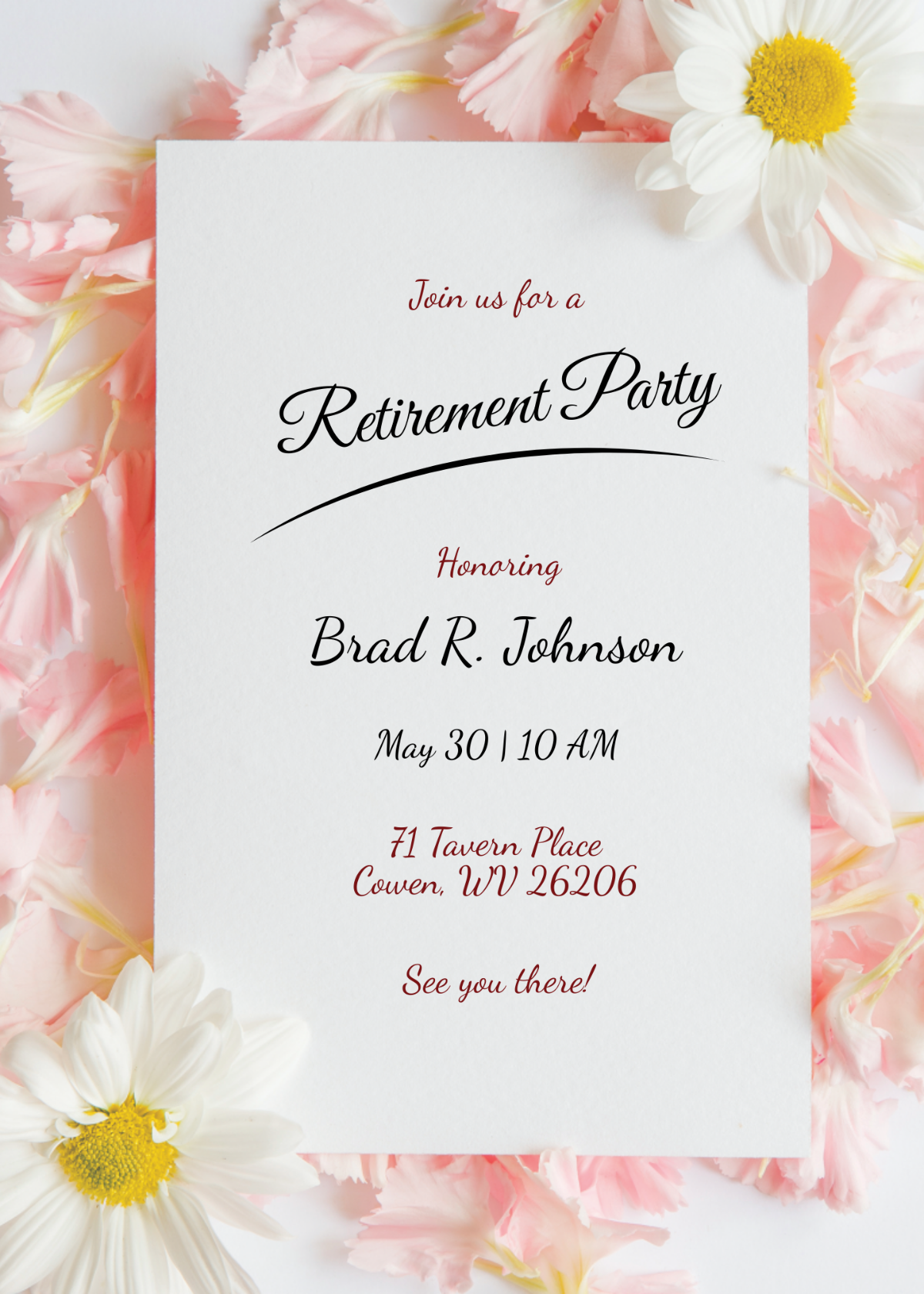 Floral Retirement Party Invitation