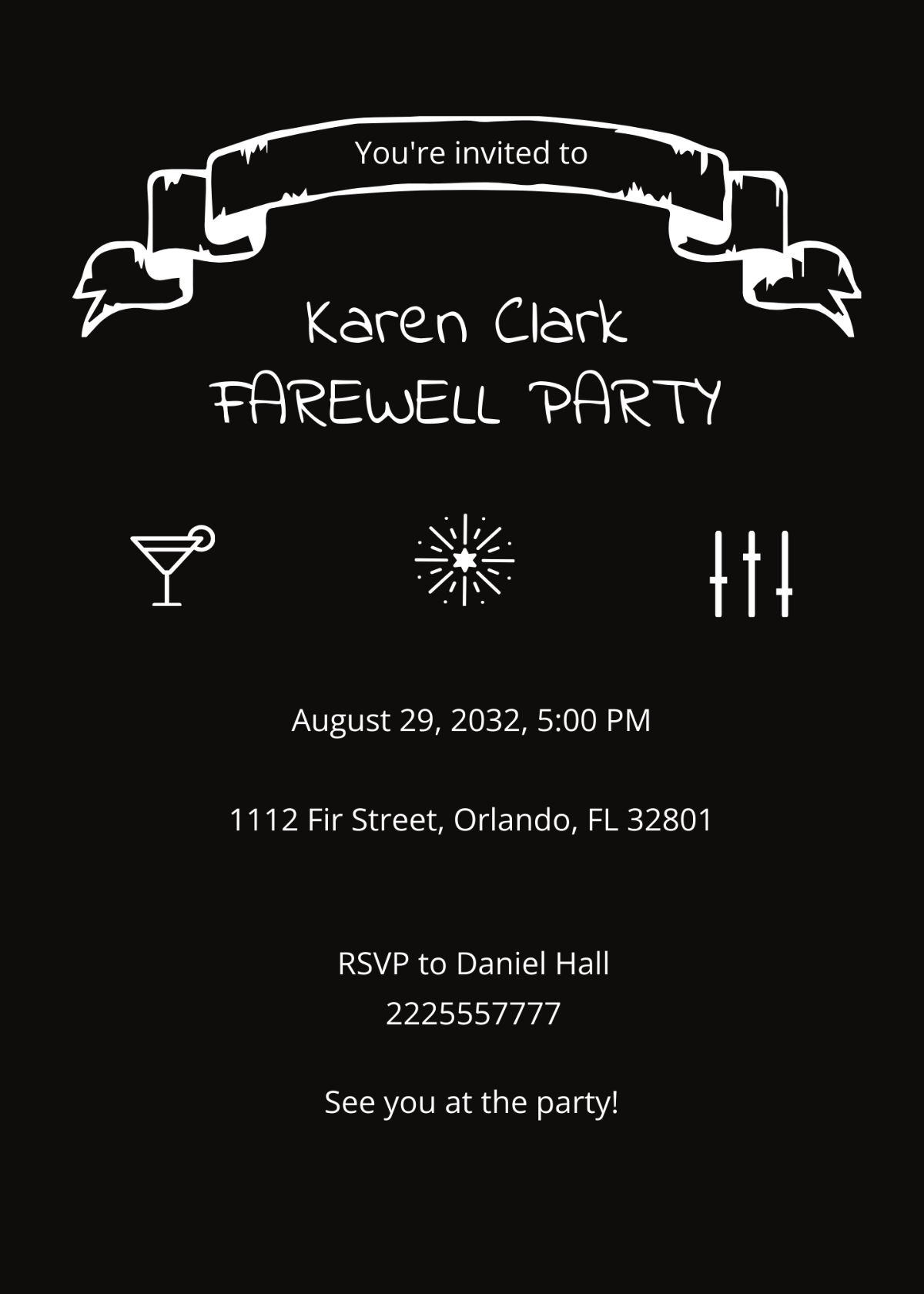 Chalkboard Farewell Party Invitation