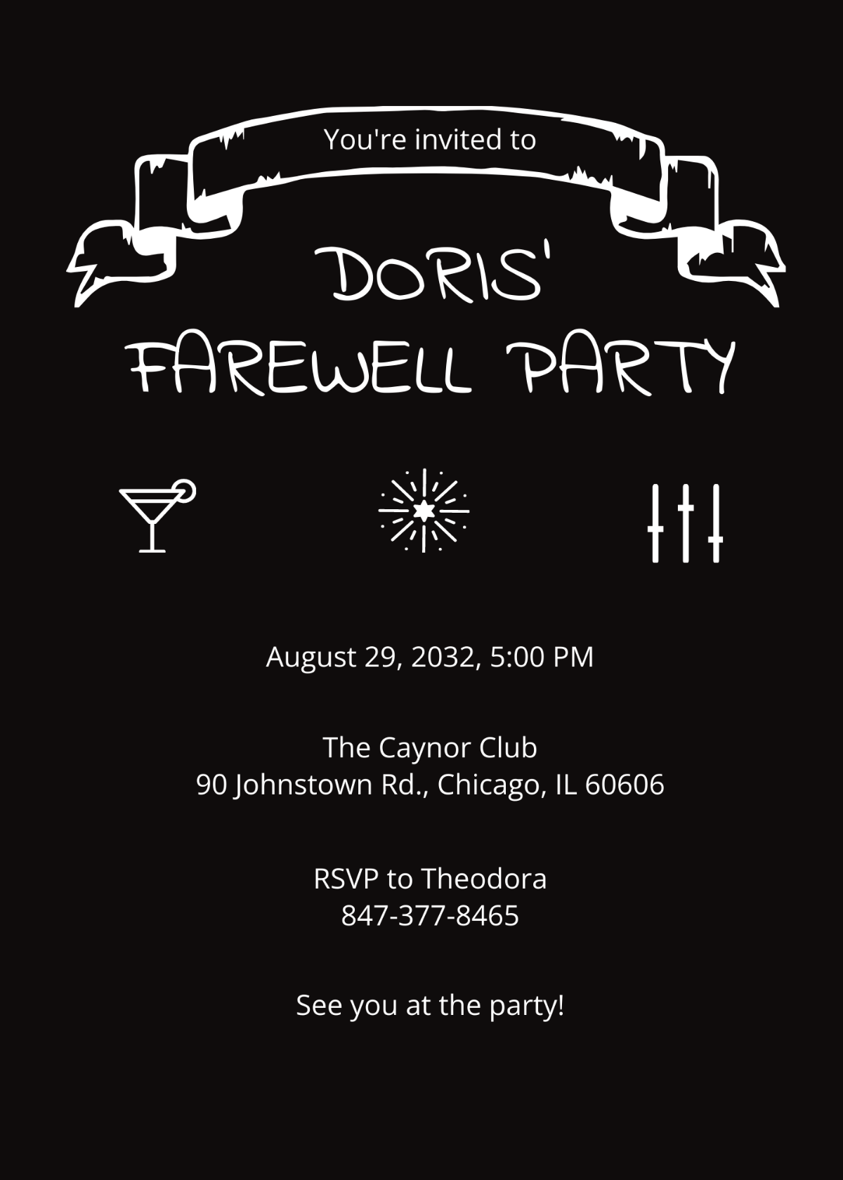 Chalkboard Farewell Party Invitation Template