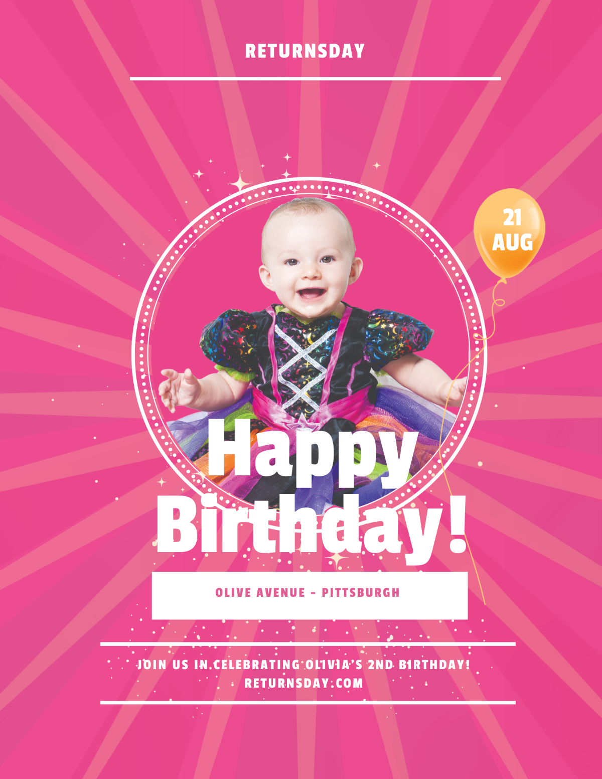 Baby Birthday Party Flyer