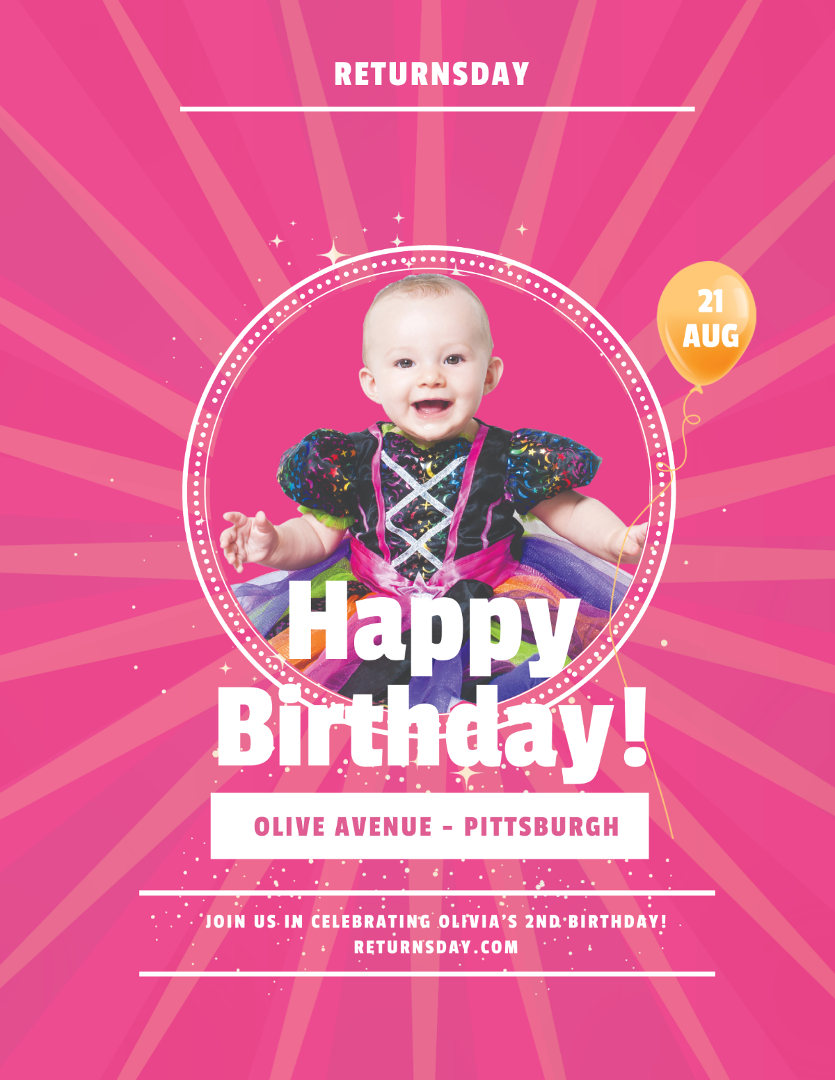 Free Baby Birthday Party Flyer Template