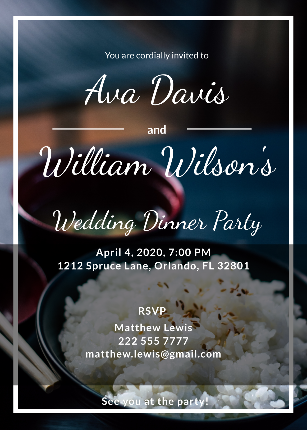 Wedding Dinner Party Invitation