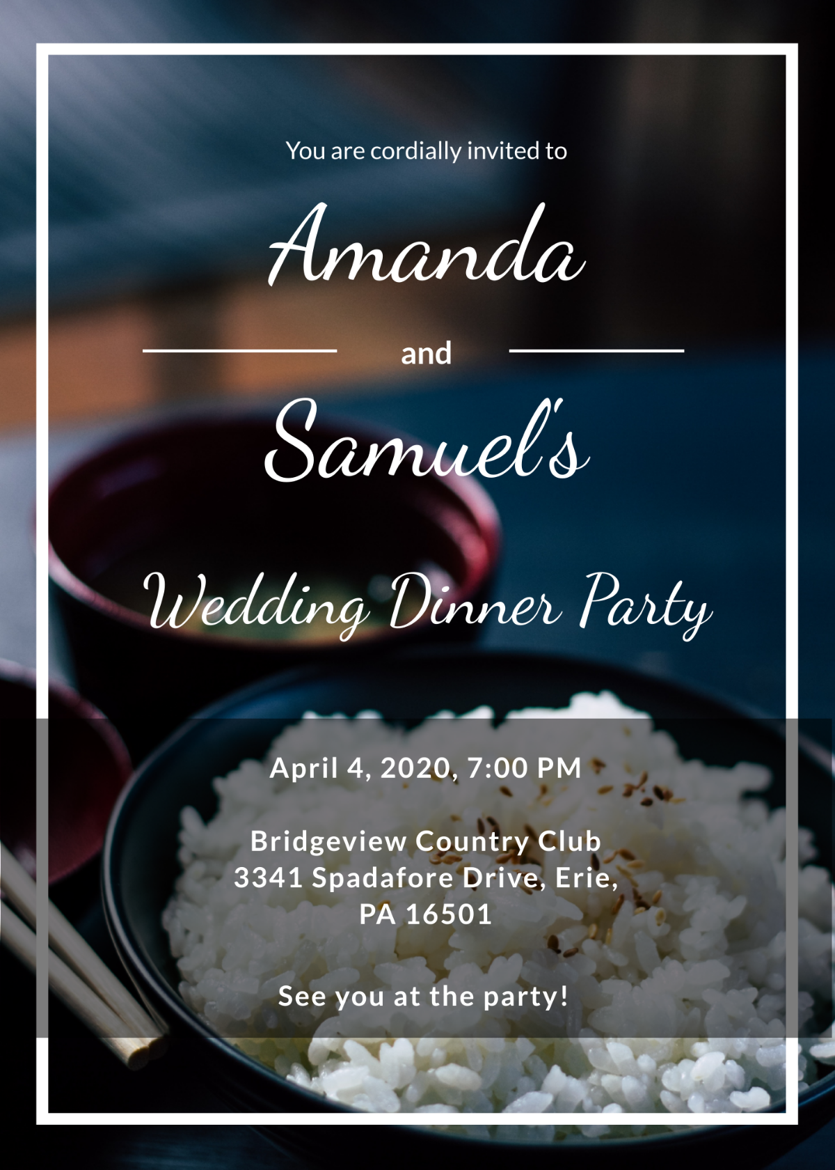 Wedding Dinner Party Invitation Template