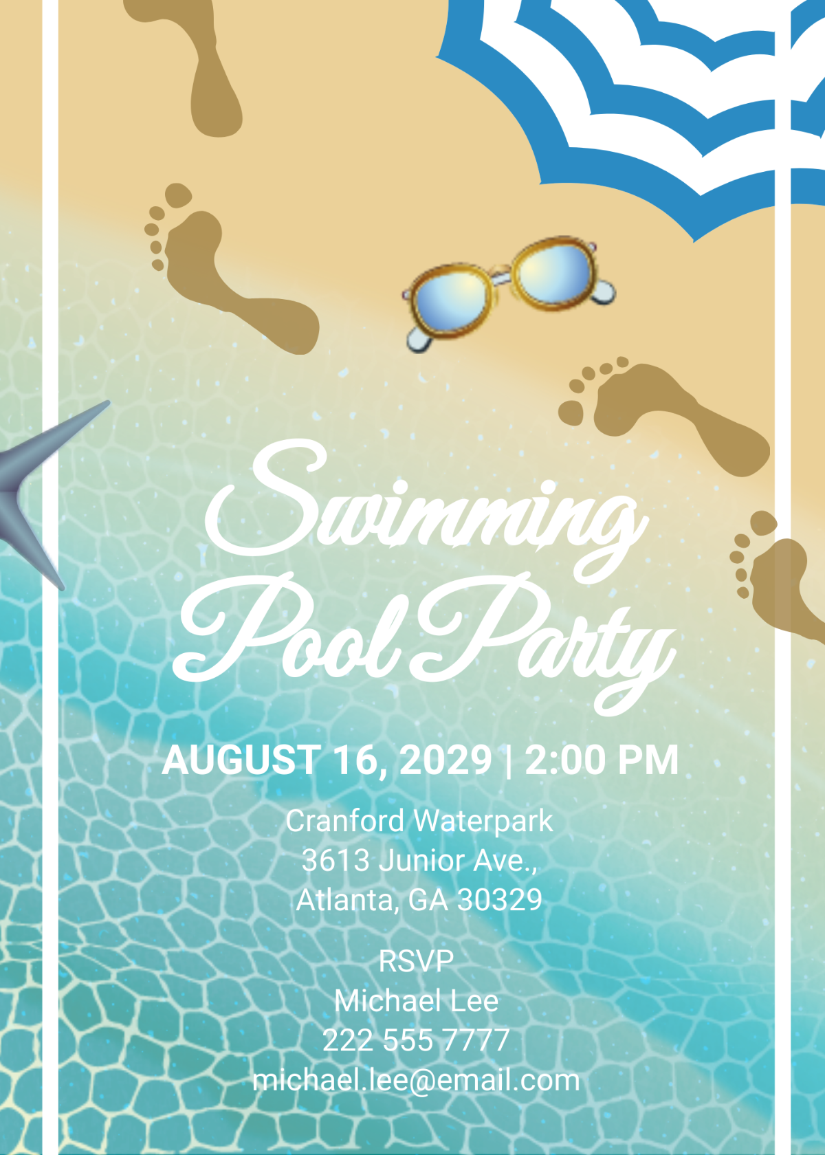 Swimming Pool Party Invitation