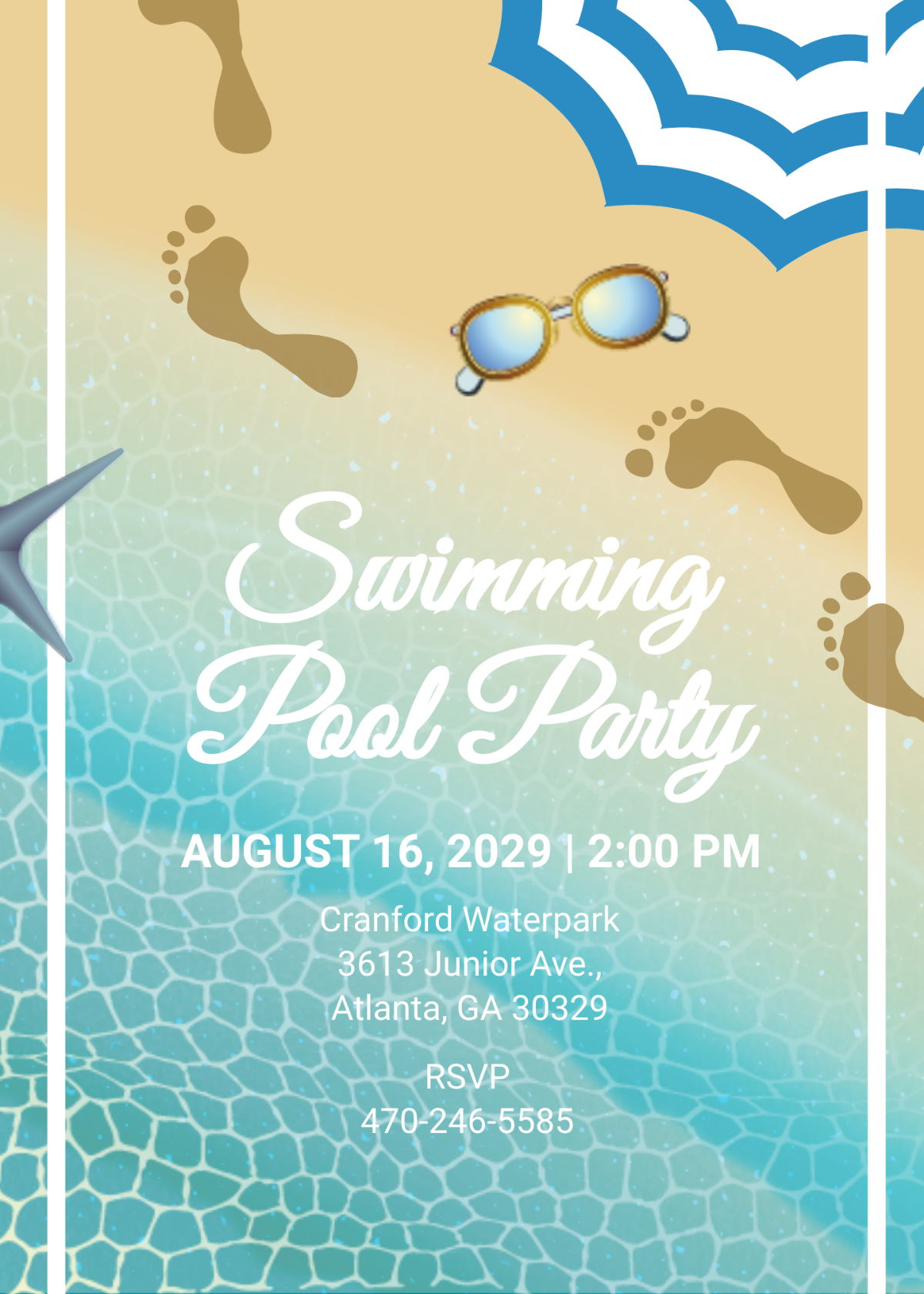 Free Swimming Pool Party Invitation Template
