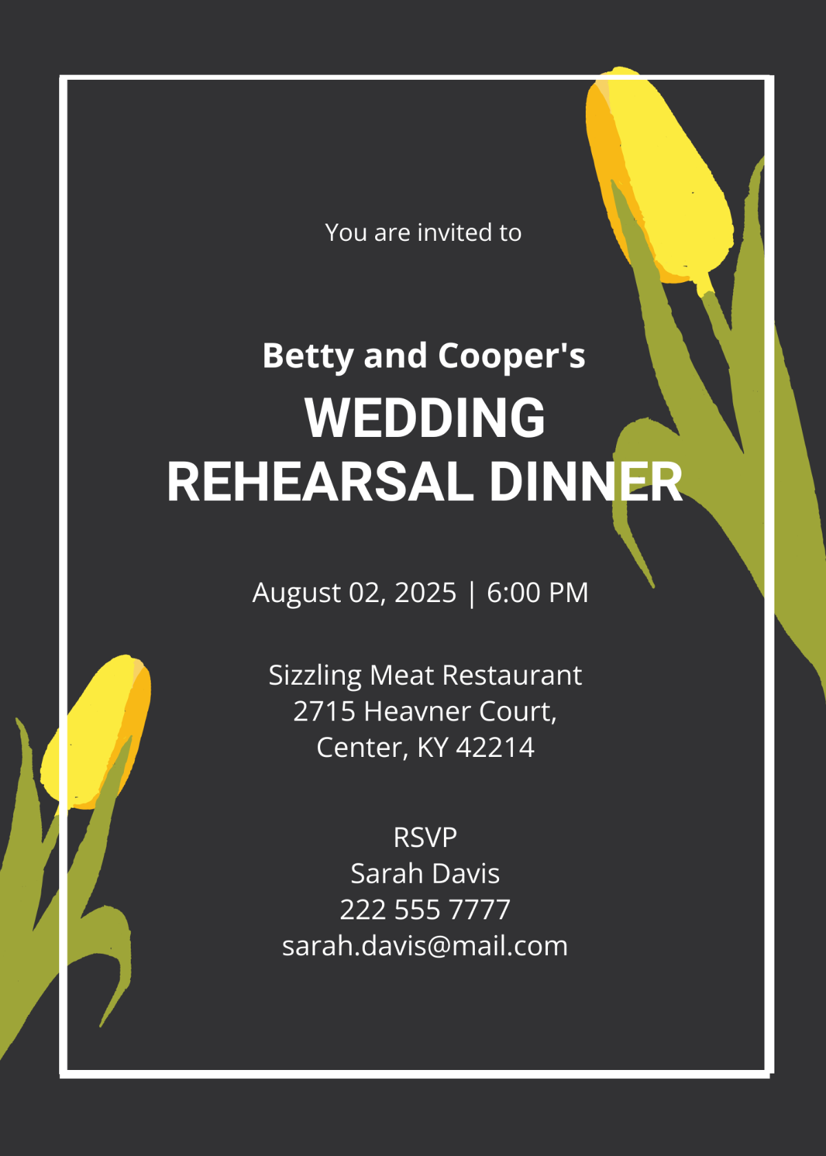 Rehearsal Party Invitation Template - Edit Online & Download