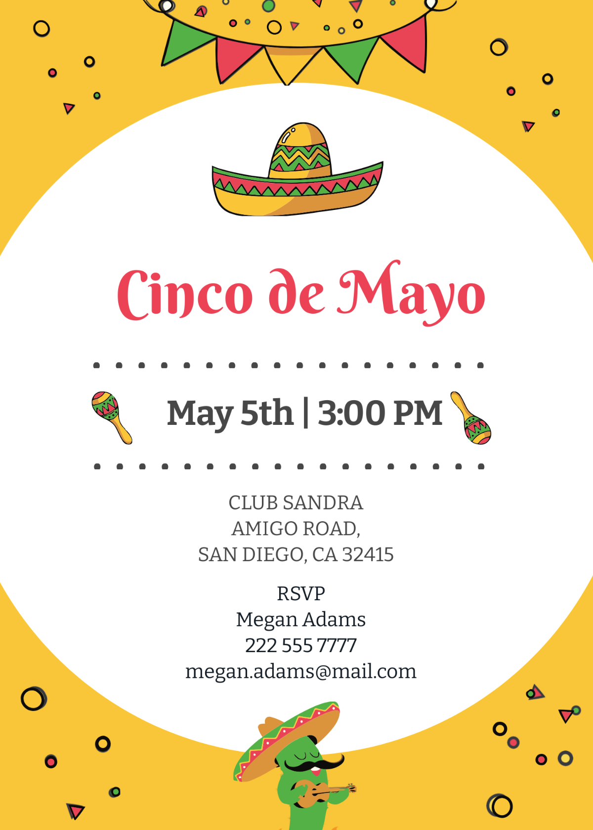 Cinco de Mayo Day Invitation Template - Edit Online & Download