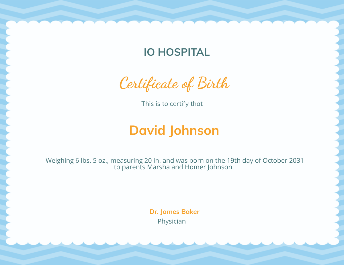 Boy Birth Certificate