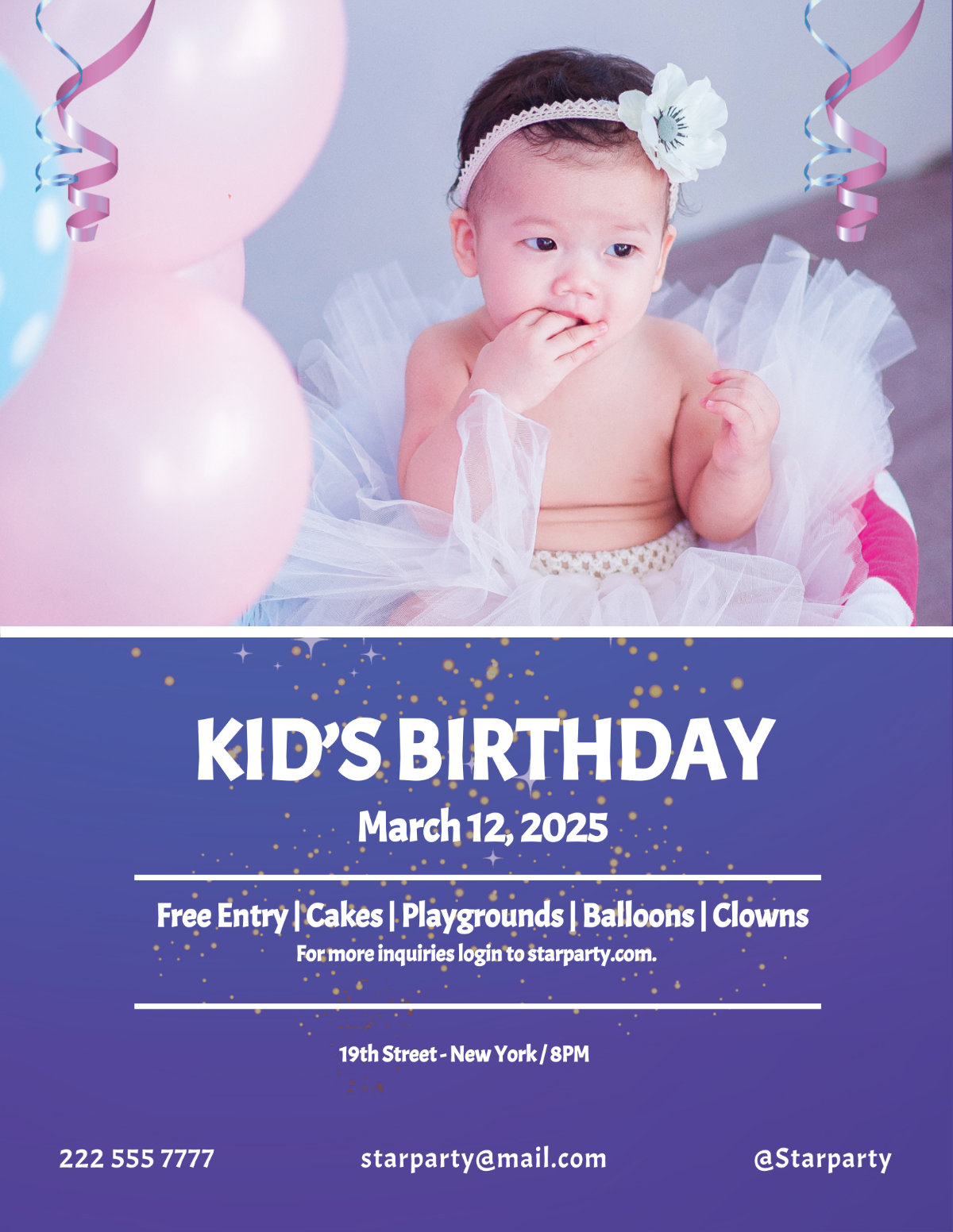 Kid's Birthday Party Flyer