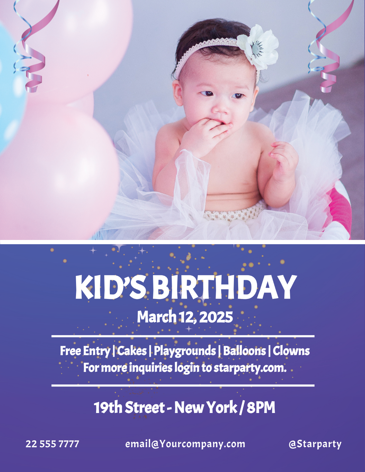 Free Kid's Birthday Party Flyer Template