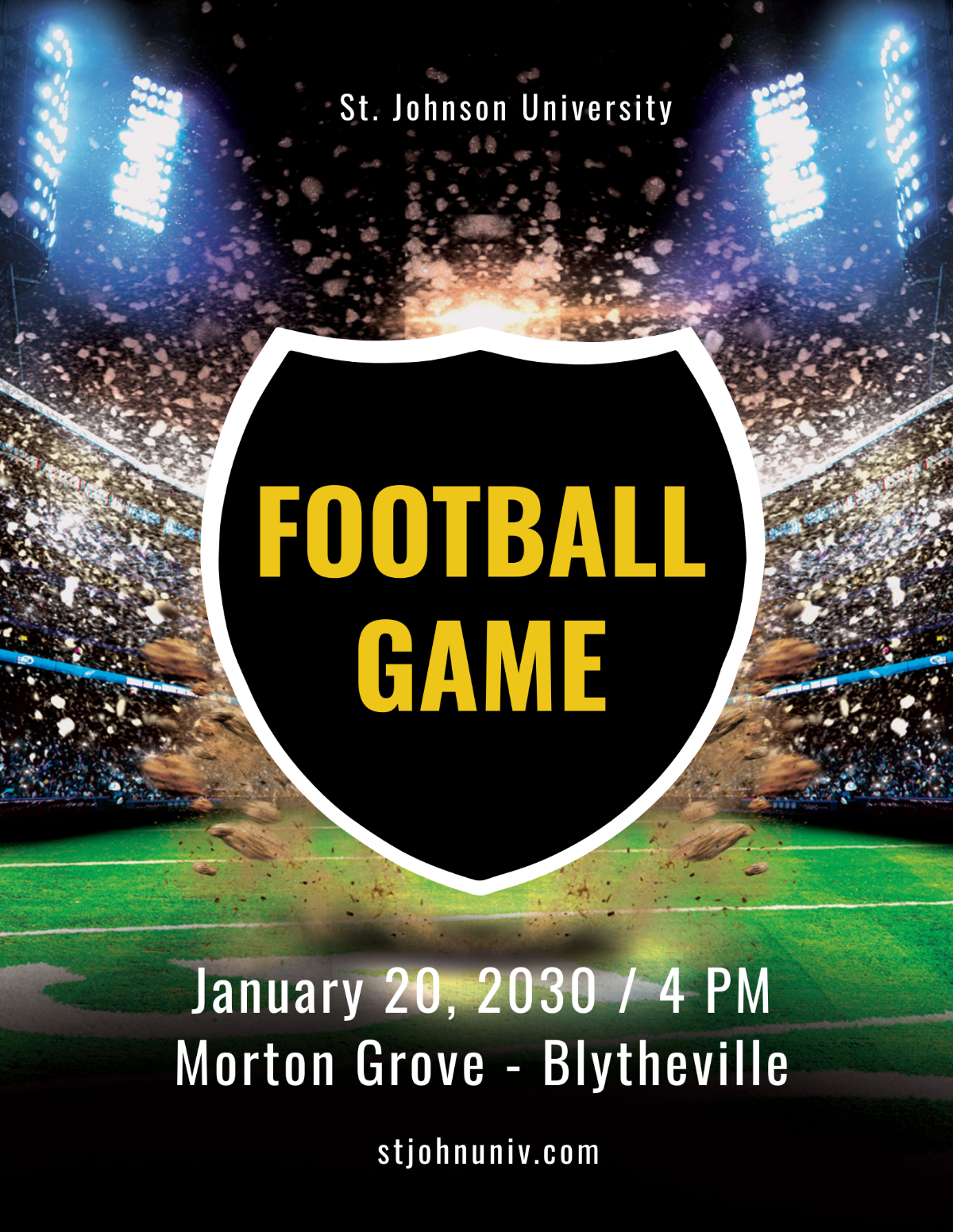 Sample Football Game Flyer Template