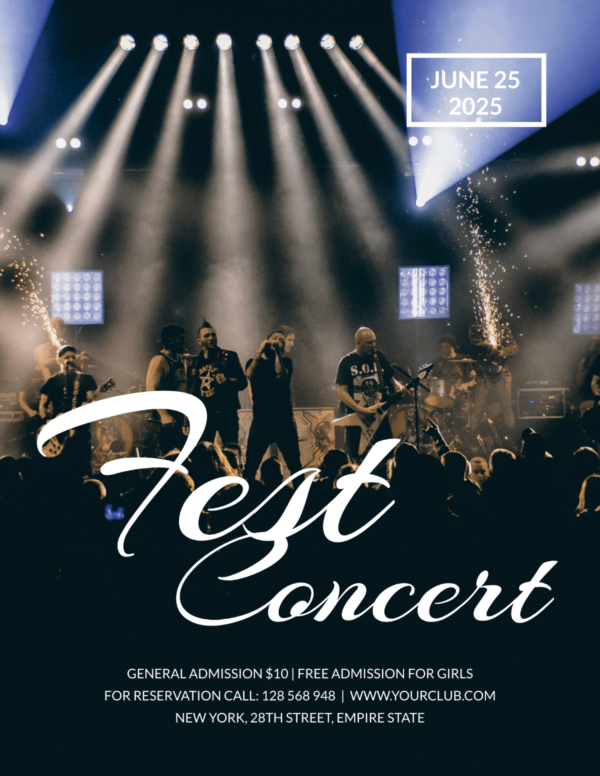 Rock Concert Fest Flyer Template - Edit Online & Download