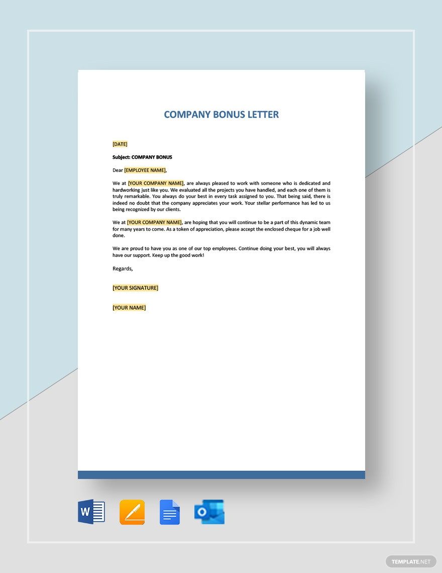 Bonus Letter Template In Word FREE Download Template