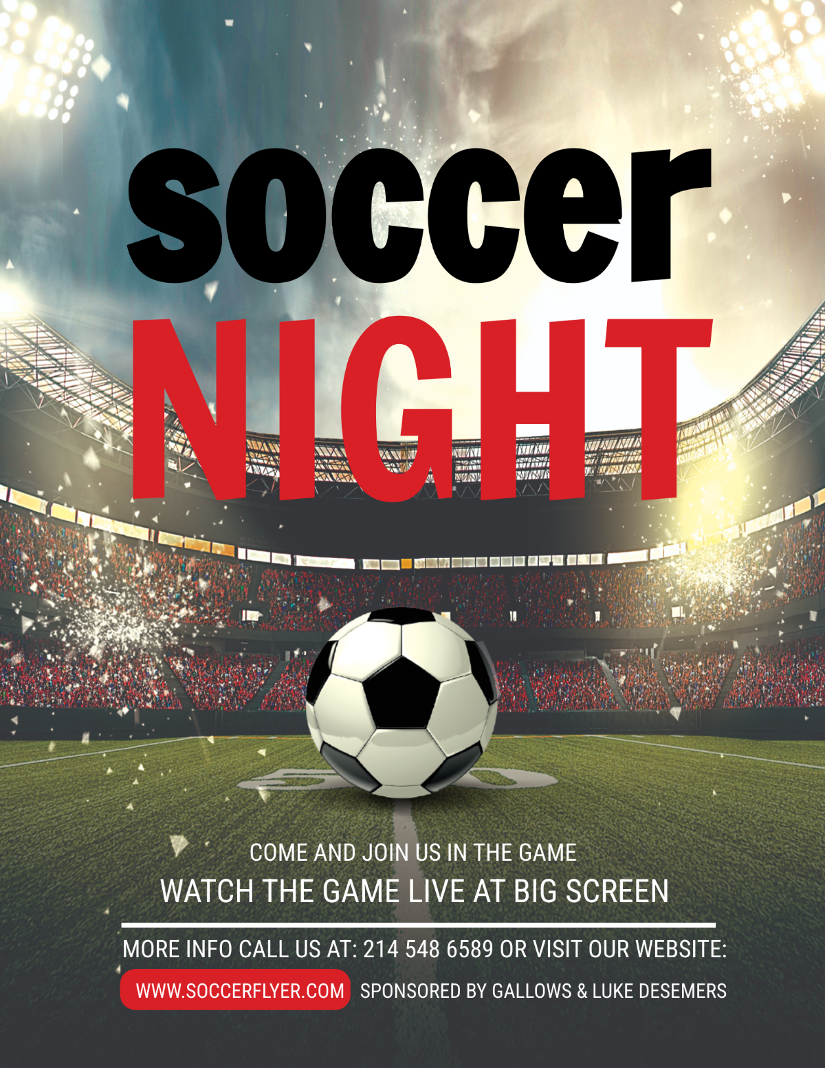 Soccer League Night Flyer Template