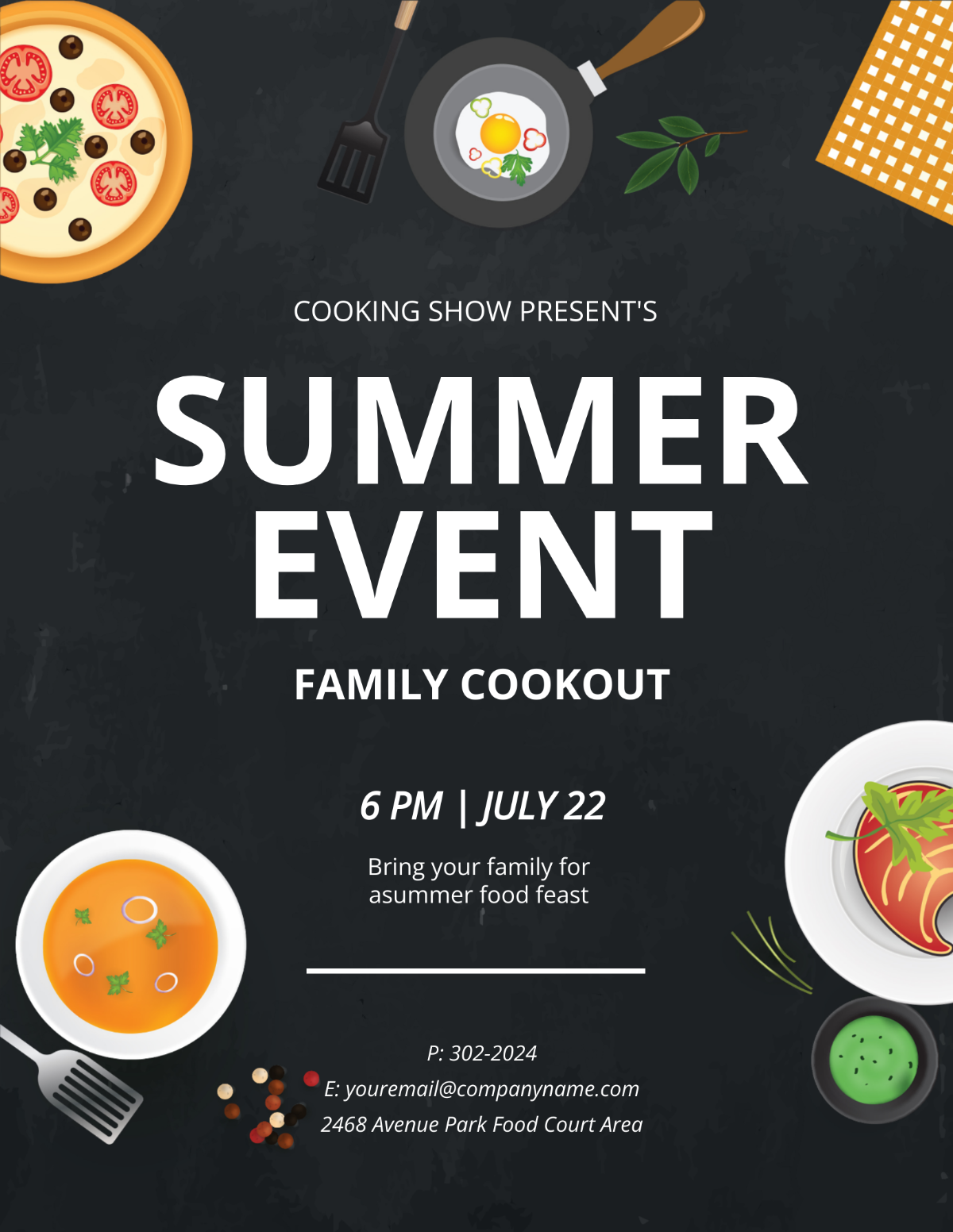 Summer Food Event Flyer Template - Edit Online & Download