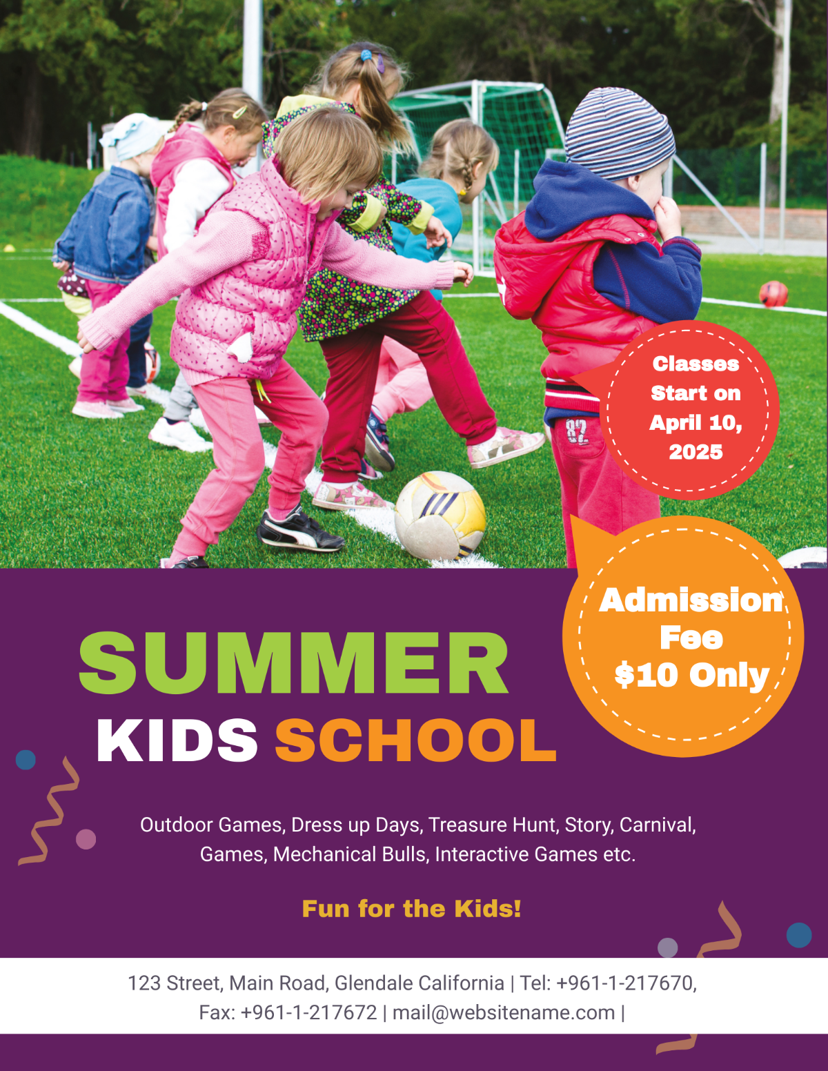 Summer Kids School Flyer Template - Edit Online & Download