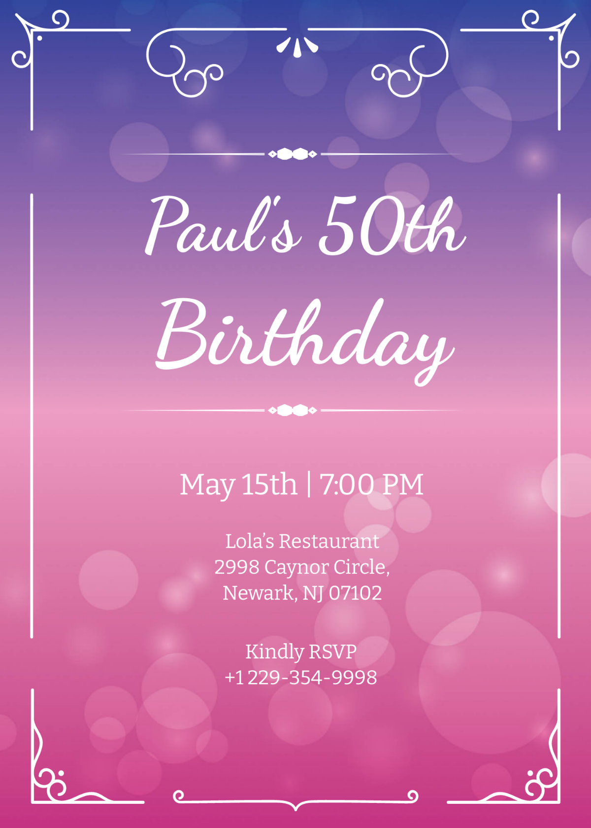 50th Birthday Invitation