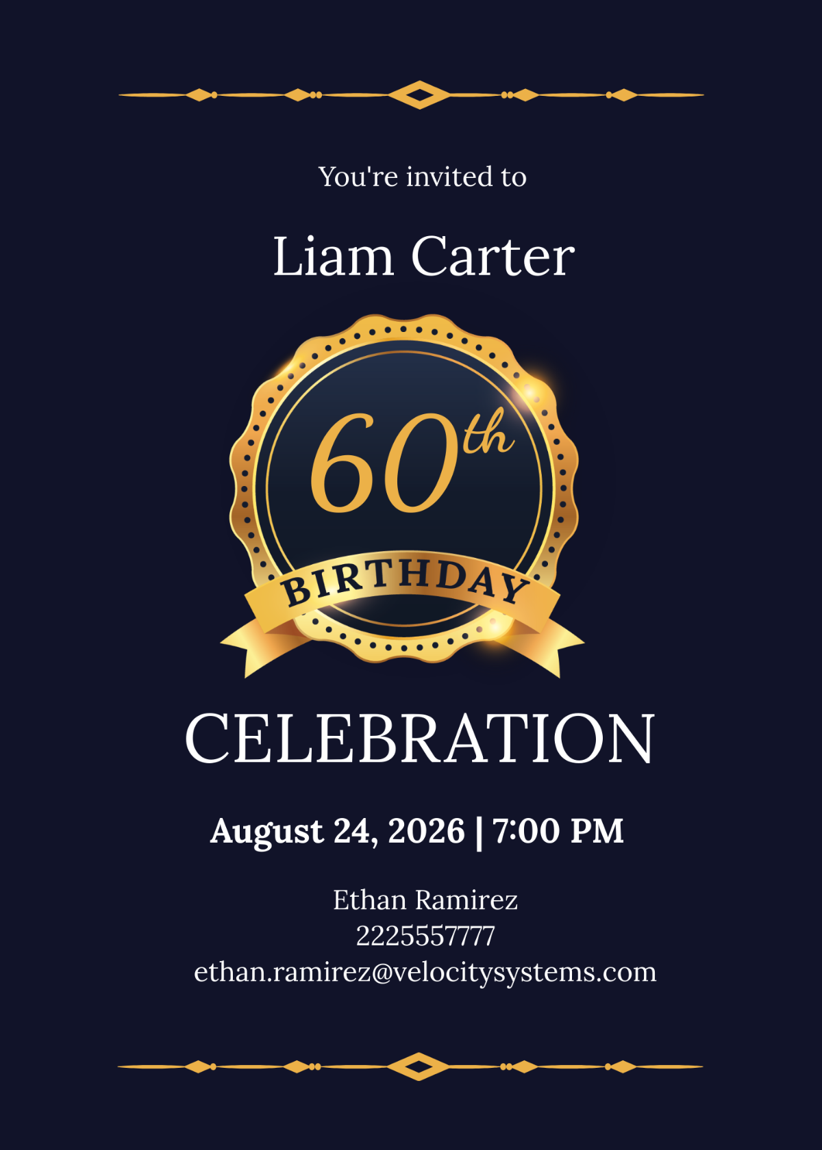 60th Birthday Invitation