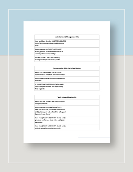 Reference On Qualifications Template